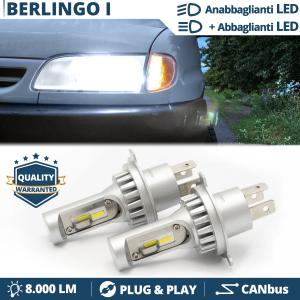 H4 Led Kit for CITROEN BERLINGO Pre-Facelift Low + High Beam 6500K | Plug & Play CANbus 