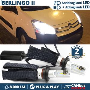 Kit LED H4 pour CITROEN BERLINGO 2 Feux de Croisement + Route | 6500K 8000LM CANbus