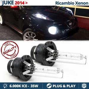 2x D2S Xenon Replacement Bulbs for NISSAN JUKE FROM 2014 HID 6.000K White Ice 35W 