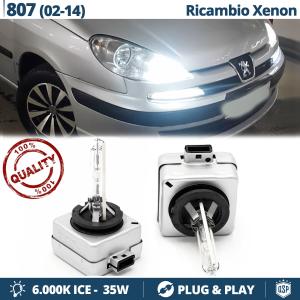 2x D1S Xenon Replacement Bulbs for PEUGEOT 807 HID 6.000K White Ice 35W 