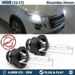 2x D2S Xenon Replacement Bulbs for PEUGEOT 4008 HID 6.000K White Ice 35W 