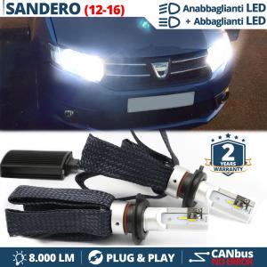 H4 LED Bulbs for Dacia SANDERO 2, STEPWAY Low + High Beam | 6500K Cool White CANbus