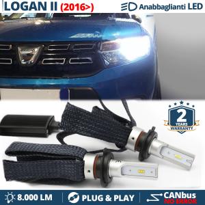 H7 LED Kit für Dacia LOGAN 2 Facelift Abblendlicht CANbus Birnen | 6500K Weißes Eis 8000LM