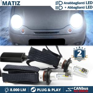 H4 LED Kit für Daewoo MATIZ 1 Abblendlicht + Fernlicht | 6500K Weiss Eis 8000LM CANbus