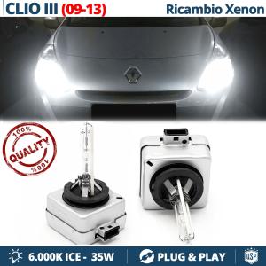Coppia Lampadine di Ricambio Xenon D1S per RENAULT CLIO 3 Luci Bianco Ghiaccio 6000K 35W