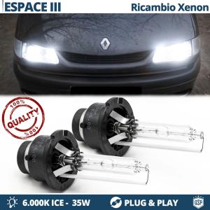 2x D2S Xenon Replacement Bulbs for RENAULT ESPACE 3 HID 6.000K White Ice 35W 