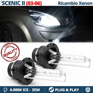 2x D2S Xenon Replacement Bulbs for RENAULT SCÉNIC 2 03-06 HID 6.000K White Ice 35W 