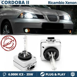 2x Bombillas Xenon D1S de Repuesto para SEAT CORDOBA 2 (02-09) Luz 6.000K Blanco Frio Lámpara 35W 