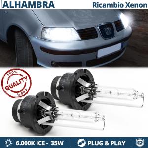 2x D2S Xenon Replacement Bulbs for SEAT ALHAMBRA I FACELIFT (00-10) HID 6.000K White Ice 35W 