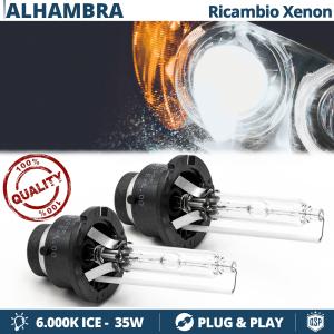 2x D2S Xenon Replacement Bulbs for SEAT ALHAMBRA 1 HID 6.000K White Ice 35W 