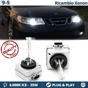 2x D1S Bi-Xenon Replacement Bulbs for SAAB 9-5 I (97-05) HID 6.000K White Ice 35W 
