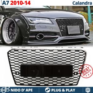 Front GRILLE for AUDI A7 C7 (10-14) | Honeycomb, Glossy Black Tuning Grille