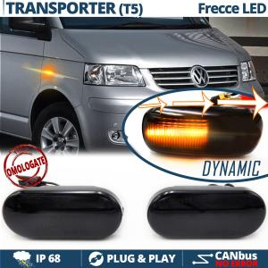 2 Sequential Dynamic LED Side Markers for VW TRANSPORTER T5 | E-Approved, Canbus No Error, Black Lens