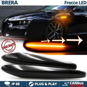 LED Side Markers for Alfa Romeo Brera Sequential Dynamic, Black Smoke Lens, E-Approved, Canbus No Error