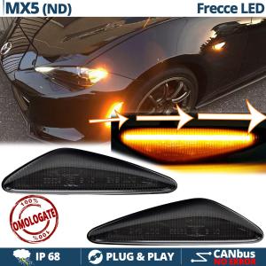 LED Side Markers for Mazda MX-5 4 (ND) Sequential Dynamic, Black Smoke Lens, E-Approved, Canbus No Error