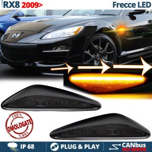 LED Side Markers for Mazda RX-8 Facelift Sequential Dynamic, Black Smoke Lens, E-Approved, Canbus No Error