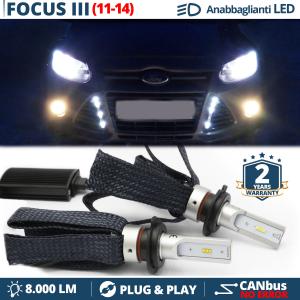 Kit LED H7 pour Ford FOCUS mk3 11-14 Feux de Croisement CANbus | 6500K Blanc Pur 8000LM