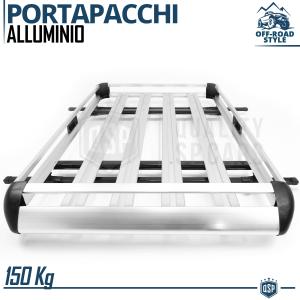 Car Roof Rack Basket Tray, Off-road Travel Luggage CARRIER in Silver Aluminum