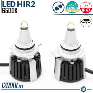 Kit LED HIR2-HIR al Quarzo 360° CANbus | Lampadine LED Auto Luci Bianche Potenti 6500K 55W