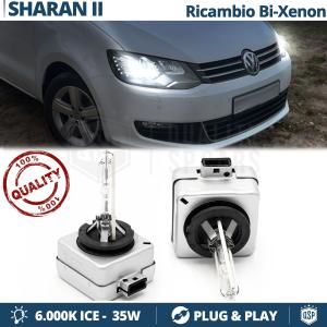 2x D3S Bi-Xenon Replacement Bulbs for VOLKSWAGEN SHARAN (7N) HID 6.000K White Ice 35W 