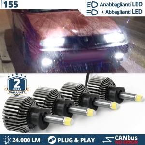 LED Bulbs LOW + HIGH BEAM for Alfa Romeo 155 (92-98) | CANbus, White Light 6500K Professional