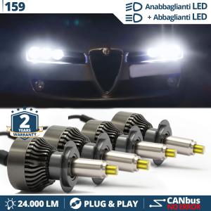 LED Kit ABBLENDLICHT + FERNLICHT für Alfa Romeo 159 | CANbus, Weisses Licht 6500K 