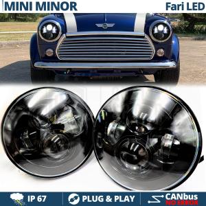 2 Full LED 7" Inches Headlights 6500K for MINI-MINOR VINTAGE 6500K Ice White | Parking Lights + Low + High Beam