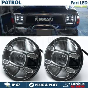 2 Full LED 7" Inches Headlights for NISSAN PATROL GR (Y60)  6500K Ice White | Parking Lights + Low + High Beam
