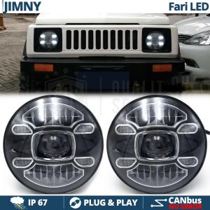 2 Full LED 7" Inches Headlights for SUZUKI JIMNY 6500K Ice White | Parking Lights + Low + High Beam