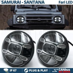 2 Full LED 7" Inches Headlights for SUZUKI SAMURAI SJ SANTANA 6500K Ice White | Parking Lights + Low + High Beam