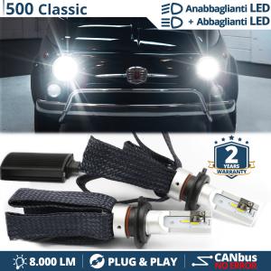 Kit LED H4 pour FIAT 500 Ancienne 36-75 Feux de Croisement + Route | 6500K 8000LM CANbus