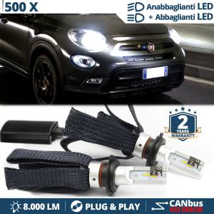 H4 LED Kit für FIAT 500X 14-18 Abblendlicht + Fernlicht | 6500K Weiss Eis 8000LM CANbus