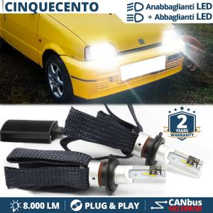 Lampade LED H4 per FIAT CINQUECENTO Anabbaglianti + Abbaglianti CANbus | 6500K Bianco Ghiaccio