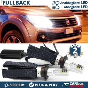H4 LED Kit für FIAT FULLBACK Abblendlicht + Fernlicht | 6500K Weiss Eis 8000LM CANbus