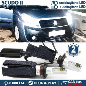 Lampade LED H4 per FIAT SCUDO 2 Anabbaglianti + Abbaglianti CANbus | 6500K Bianco Ghiaccio