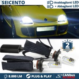 H4 LED Kit für FIAT Seicento Abblendlicht + Fernlicht | 6500K Weiss Eis 8000LM CANbus