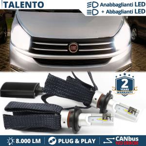 Lampade LED H4 per FIAT Talento Anabbaglianti + Abbaglianti CANbus | 6500K Bianco Ghiaccio