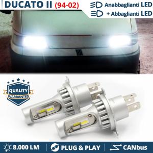 Kit Led H4 para FIAT DUCATO 2 Luces de Cruce + Carretera 6500k 8000LM | Plug & Play CANbus