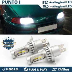 Kit LED H4 Per FIAT PUNTO 176 Luci Anabbaglianti + Abbaglianti 6500K 8000LM | Plug & Play CANbus