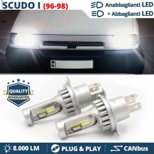 Kit LED H4 Per FIAT SCUDO 1 (96-98) Anabbaglianti + Abbaglianti 6500K 8000LM | Plug & Play CANbus