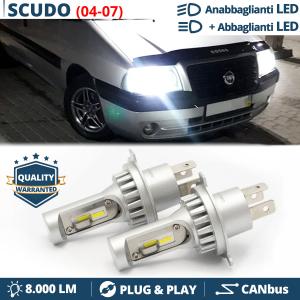 H4 Led Kit für FIAT SCUDO 1 (04-07) Abblendlicht + Fernlicht 6500K 8000LM | Plug & Play CANbus
