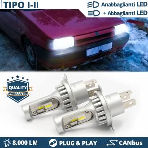 Kit Led H4 para FIAT TIPO 1, 2 Luces de Cruce + Carretera 6500k 8000LM | Plug & Play CANbus