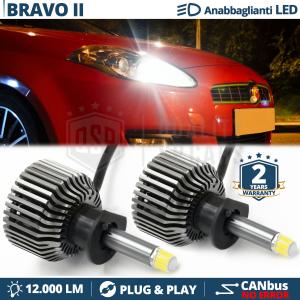 LED Kit for Fiat Bravo 2 Low Beam | H1 LED Bulbs CANbus White Light 6500K 12000LM