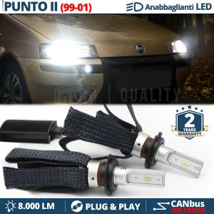 H7 LED Kit für Fiat PUNTO 2 188 (99-01) Abblendlicht CANbus Birnen | 6500K Weißes Eis 8000LM