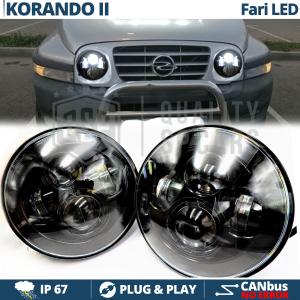 2 Full LED 7" Inches Headlights 6500K for SSANGYONG KORANDO 2 6500K Ice White | Parking Lights + Low + High Beam