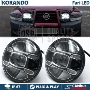 2 Full LED 7" Inches Headlights for SSANGYONG KORANDO 2 6500K Ice White | Parking Lights + Low + High Beam