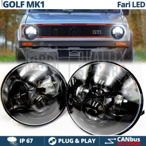 2 Full LED 7" Inches Headlights 6500K for VOLKSWAGEN GOLF MK1 6500K Ice White | Parking Lights + Low + High Beam
