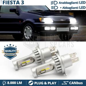 Kit Led H4 para FORD FIESTA 3 Luces de Cruce + Carretera 6500k 8000LM | Plug & Play CANbus