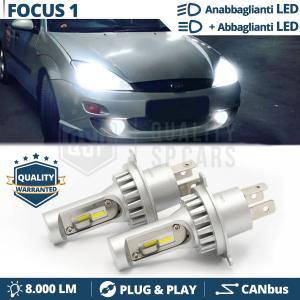Kit Lampade LED H4 Per FORD FOCUS 1 Luci Anabbaglianti + Abbaglianti 6500K | Plug & Play CANbus