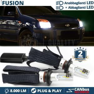 H4 LED Kit für FORD FUSION Abblendlicht + Fernlicht | 6500K Weiss Eis 8000LM CANbus